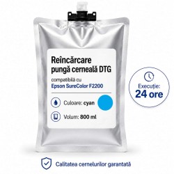 Serviciu de reîncărcare a pungilor cu cerneală CYAN DTG pentru imprimanta Epson SureColor F2200