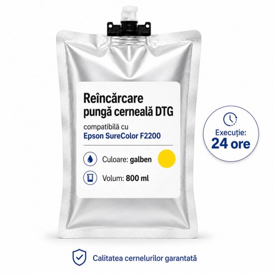Serviciu de reîncărcare a pungilor cu cerneală YELLOW DTG pentru imprimanta Epson SureColor F2200