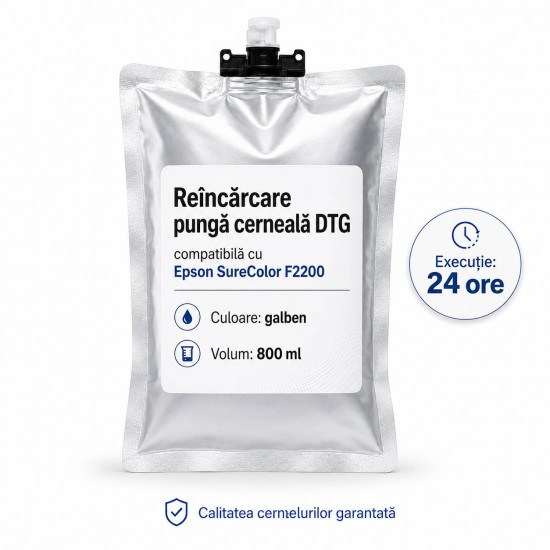 Serviciu de reîncărcare a pungilor cu cerneală YELLOW DTG pentru imprimanta Epson SureColor F2200