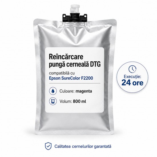 Serviciu de reîncărcare a pungilor cu cerneală MAGENTA DTG pentru imprimanta Epson SureColor F2200