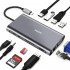 Hub adaptor Motrix® USB Type-C la 4xUSB3.0, 1xVGA, 1xGigabit Ethernet RJ45, 1xAudio Jack, 1xSD Card Reader, 1xTF Card Reader, 1xHDMI, 1xPower Delivery port, compatibil MacOS, Windows