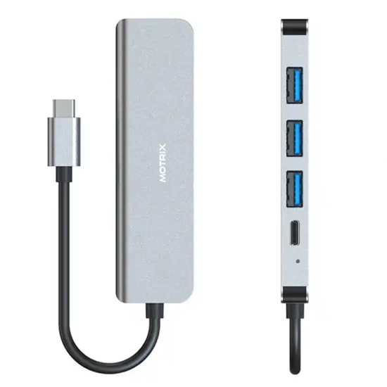 Hub adaptor Motrix USB Type-C la 1xHDMI 4k@30Hz, 3xUSB-3.0, 1xPower delivery port