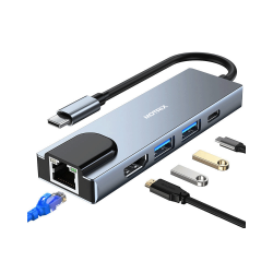 Hub adaptor Motrix USB Type-C la 1xHDMI 4k@30Hz, 1xUSB3.0, 1xUSB2.0, 1xGigabit Ethernet, 1xPower delivery port