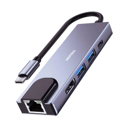 Hub adaptor Motrix USB Type-C la 1xHDMI 4k@30Hz, 1xUSB3.0, 1xUSB2.0, 1xGigabit Ethernet, 1xPower delivery port