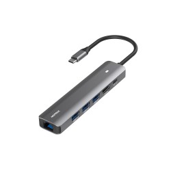 Hub adaptor Motrix® USB Type-C la 3xUSB 3.0, 1xHDMI, 1xRJ45 Gigabit Ethernet, 1xType-C Power Delivery