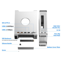Docking station pentru Mac Mini M4/ M4 Pro, vertical, Motrix