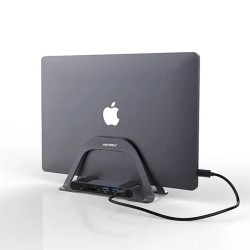 Hub USB Motrix® Type-C Docking Stand pentru MacBook 1 x HDMI, 1 x RJ45 Gigabit Ethernet, 2 x USB 3.0, 1 x USB 2.0, 1 x Power Delivery, 1 x SD Card reader, 1 x micro SD card reader, 1 x Audio Jack