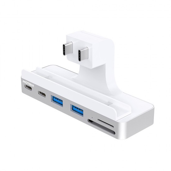 Hub adaptor Motrix® Dual Thunderbolt la 1xHDMI 4K, 2xUSB 3.0, 1xMicro SD, 1xSD card reader, 2xUSB Type-C pentru iMac 2021