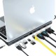 Hub Type-C 11 in 1 expansion dock Motrix® SD/TF Card Reader 2xHDMI 3xUSB 3.0 4K 1xVGA 1xRJ45 1xAudio Jack 3,5 mm, MacBook Pro / Air